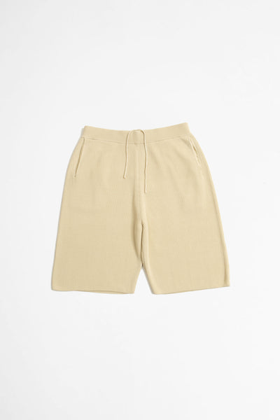 Super Hard Twist Rib Knit Shorts Ivory