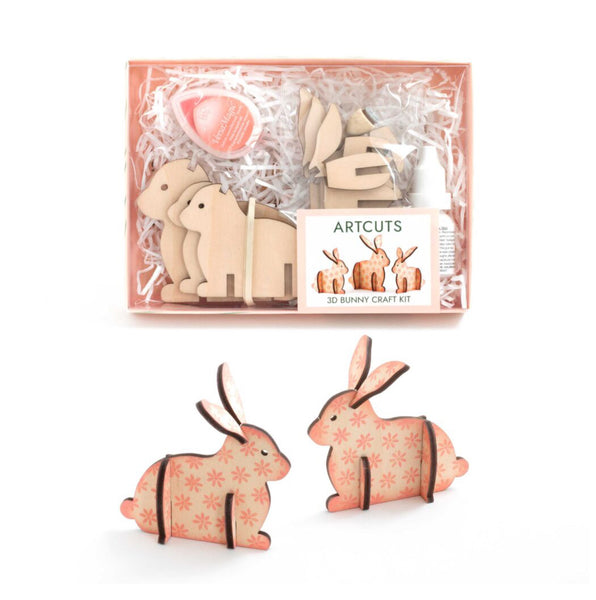 Julia Davey Pink 3d Bunny Wooden Craft Kit