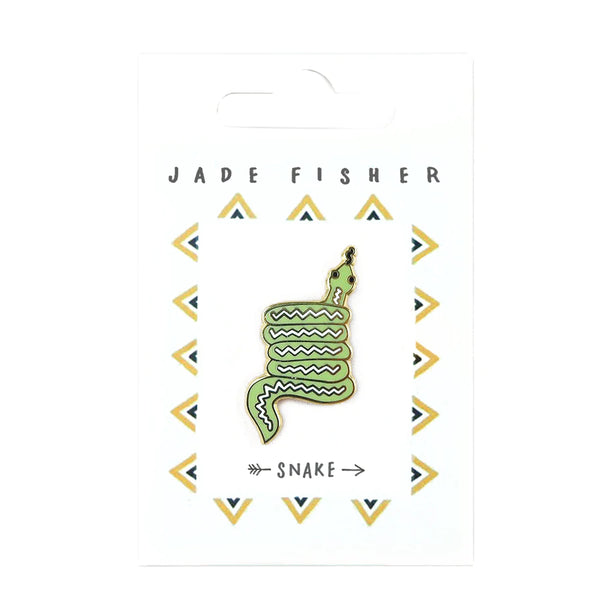 Jade Fisher Snake Totem Enamel Pin