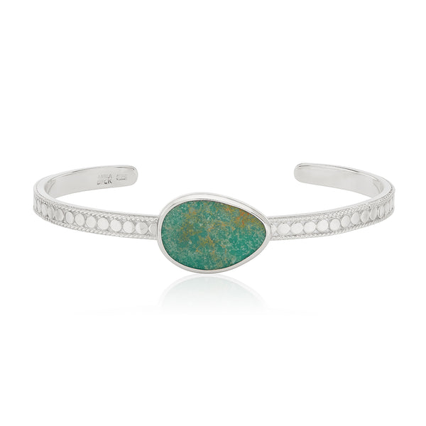 Anna Beck Large Turquoise Asymmetrical Cuff Silver