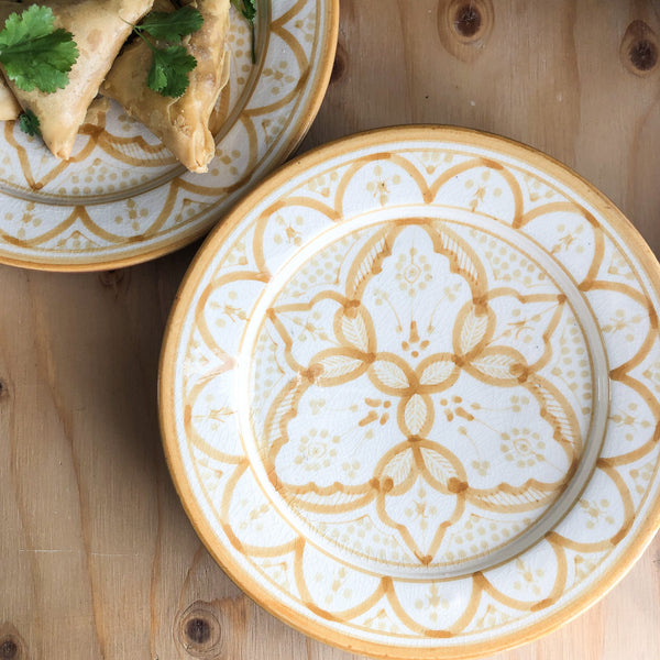 Beldi Maison Moroccan "zwak" Plate In Mustard & White - Medium