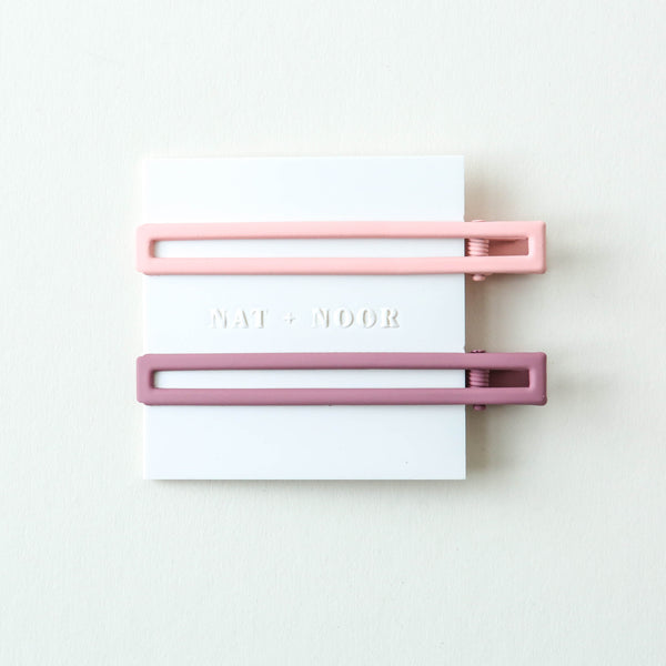 'Leia' Hair Clips In Mauve & Pink