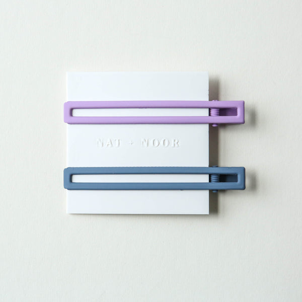 'Leia' Hair Clips In Lilac & Blue