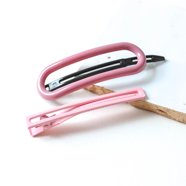 'Byron' Hair Clips In Pink