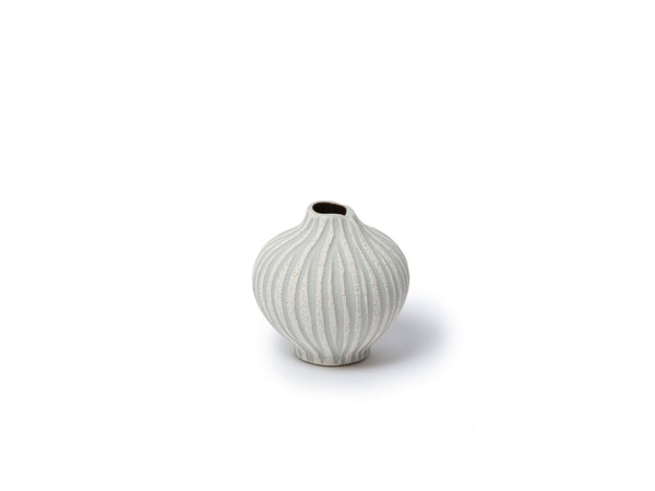 Sand White Stone Stripe Vase - Small