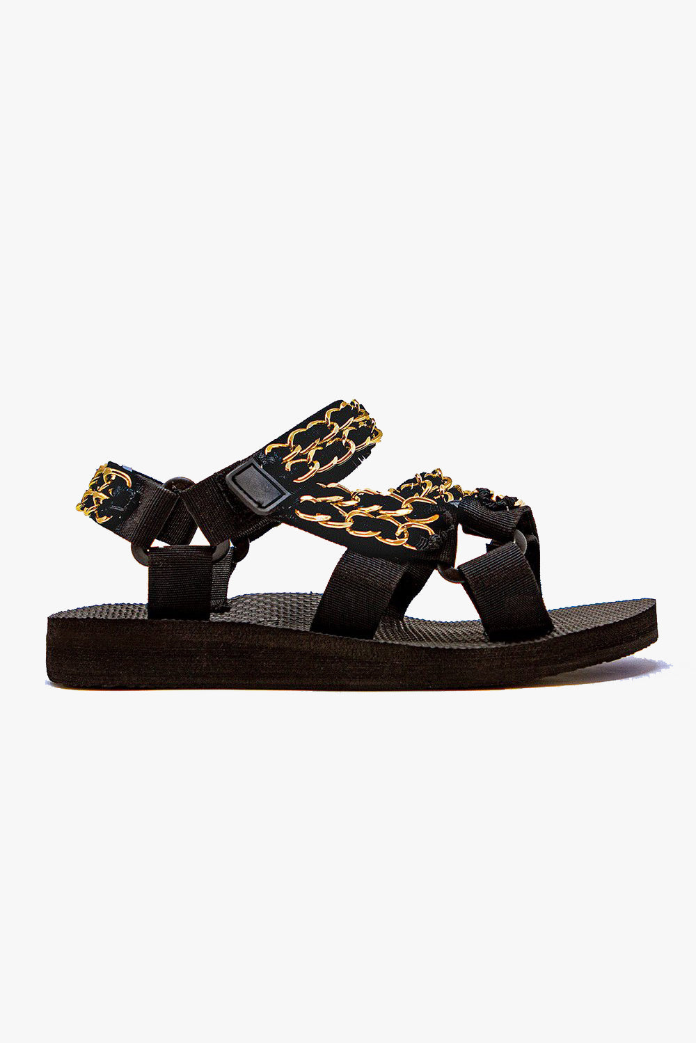 Trekky Trio Chain Gold Sandals