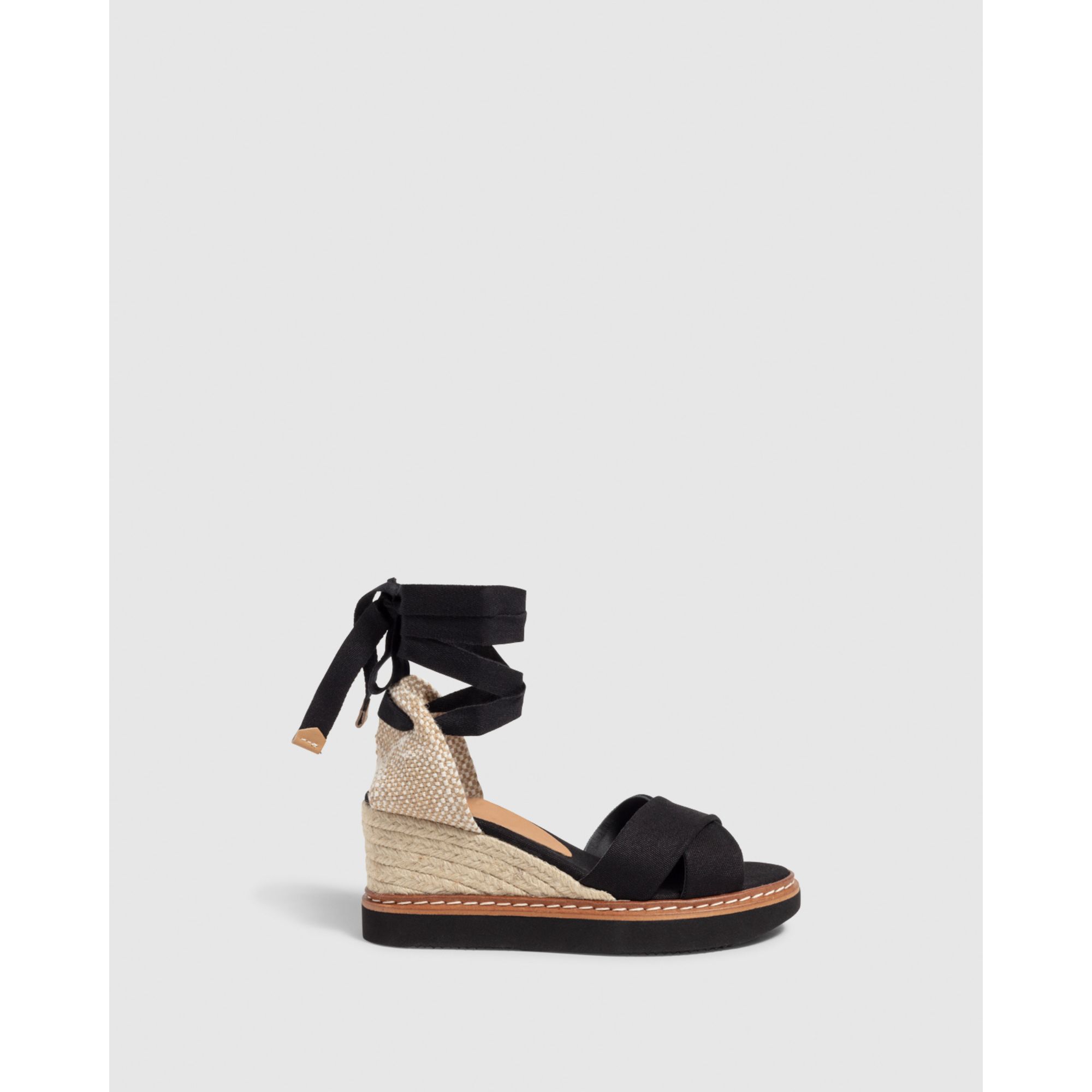 Bonnie Wedge Espadrille in Black