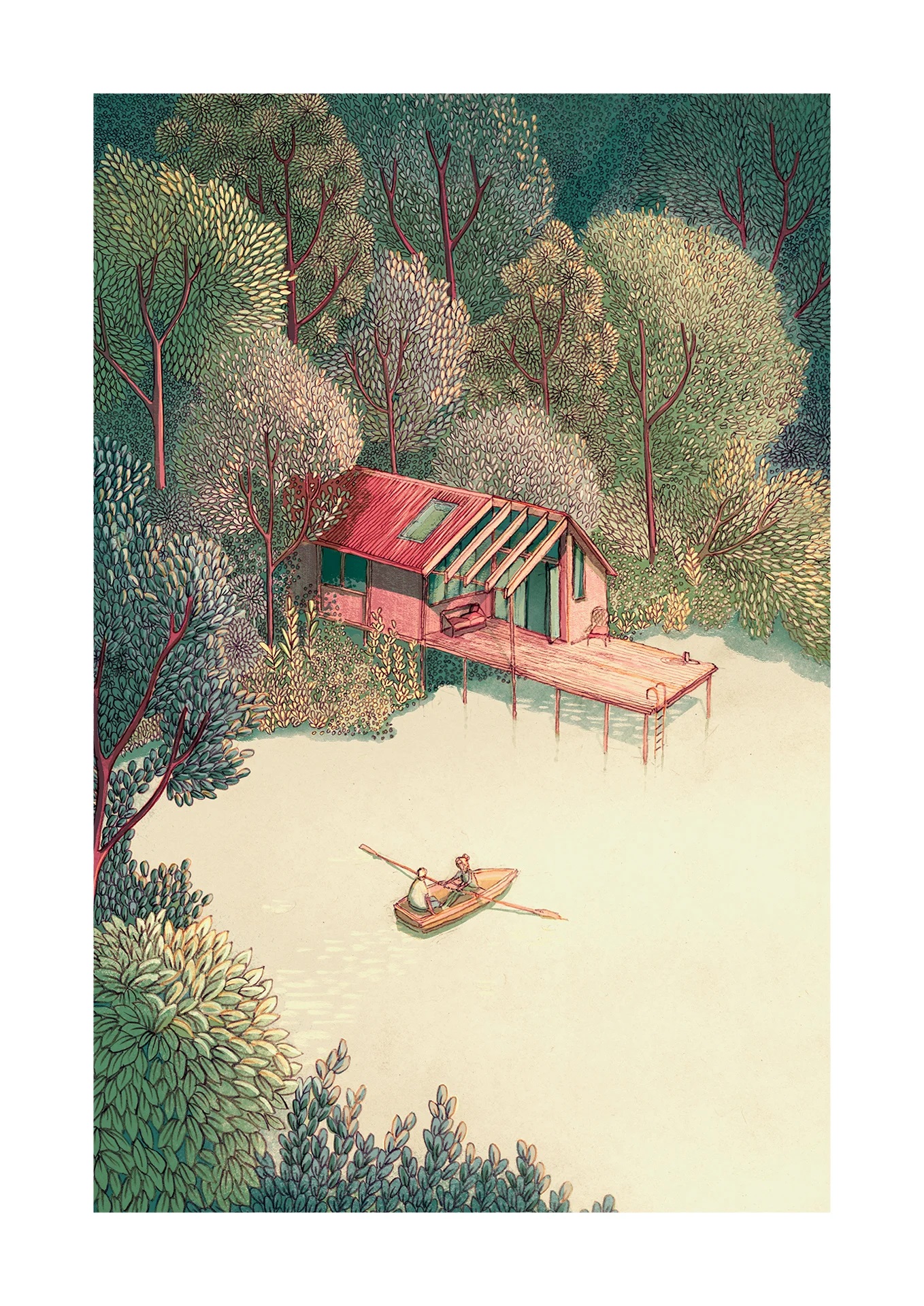 David Fleck Lake House Print A4