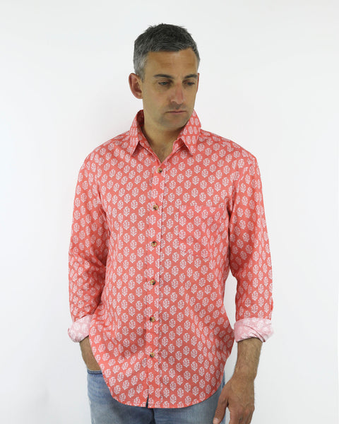 Coral Leaf Beach Shirt