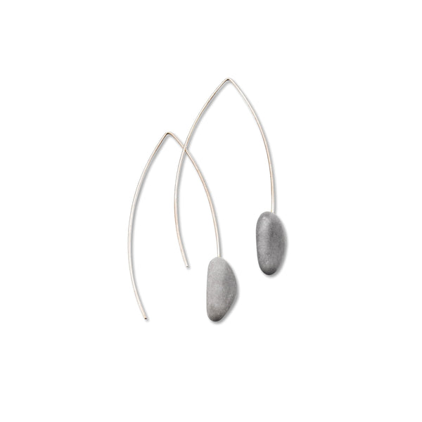 Narratives The Agency 6cm Pebble Hook Earrings - Grey