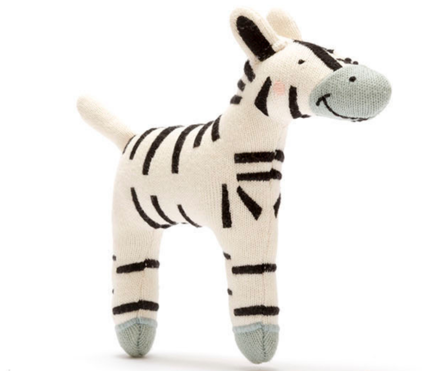 Knitted Organic Cotton Scandi Zebra Toy