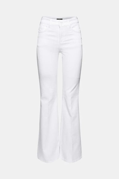 ESPRIT Bootcut Jeans With Pressed Pleat White
