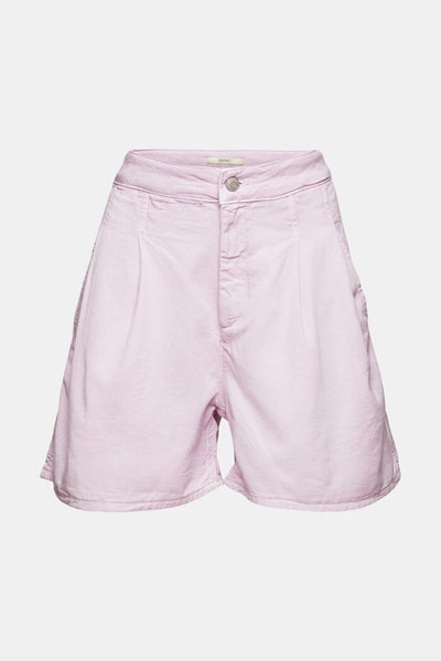 Shorts With Waist Pleats In Lilac