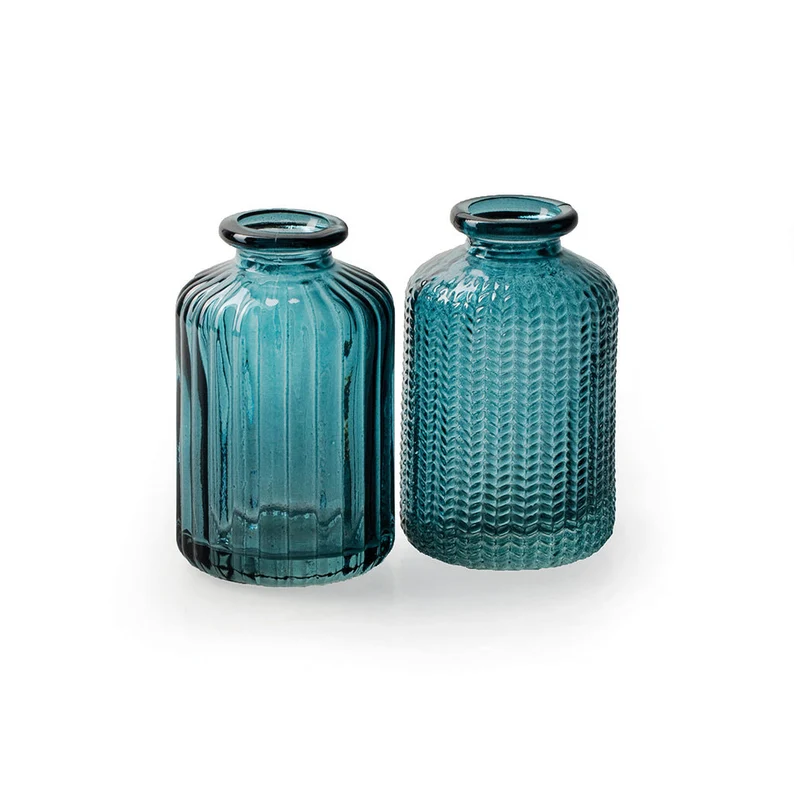 Casa Verde Jazz Bottle Vases Blue - Set of 2