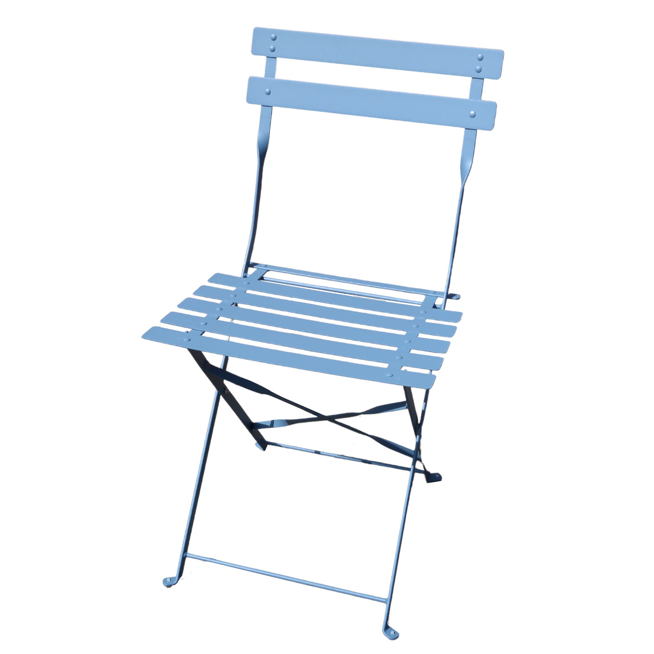 Garden Trading Pair of Rive Droite Steel Bistro Chairs - Lulworth Blue