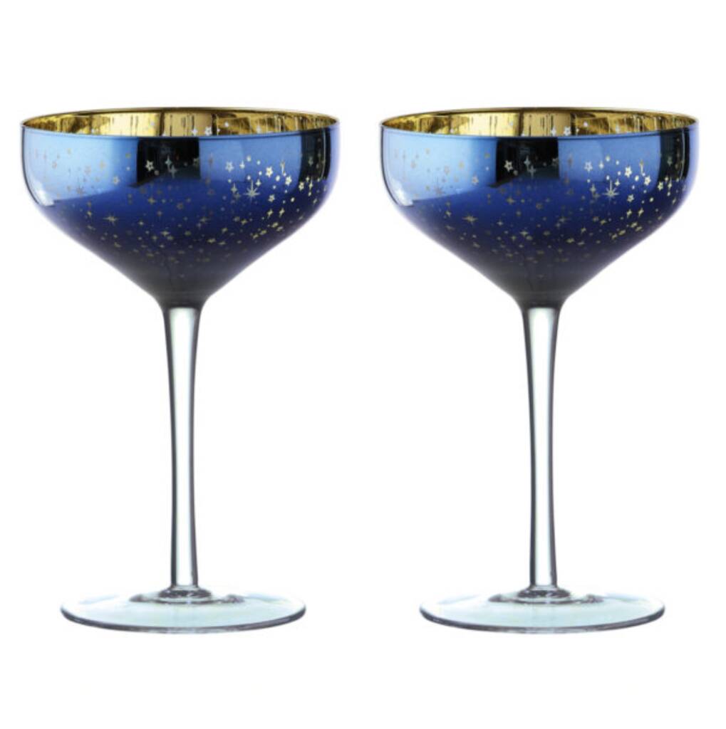 Set Of Two Electroplated Champagne Saucers