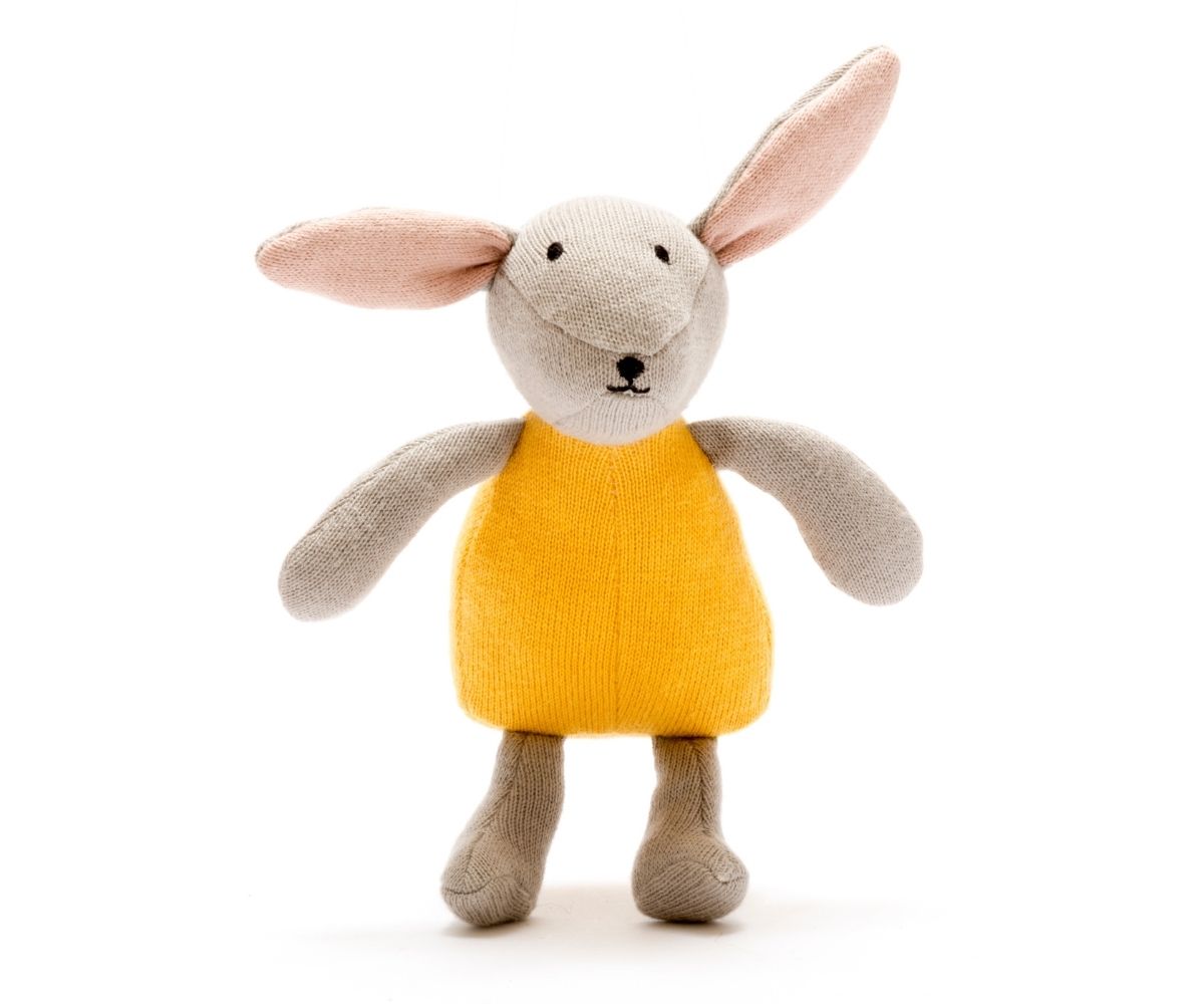 Best Years Knitted Organic Cotton Baby Bunny in Mustard