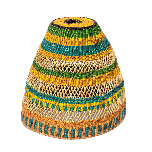 Ghanaian Handwoven Cone Light Shade 'Tropical Salad&#x27