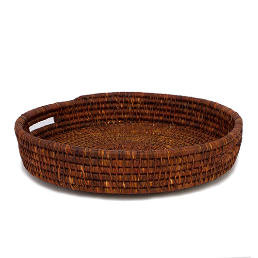 Ugandan Handled Basket Tray 'Star Anise&#x27