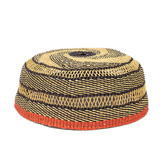 Ghanaian Hand Woven Light Shade 'Burnt Orange Band&#x27