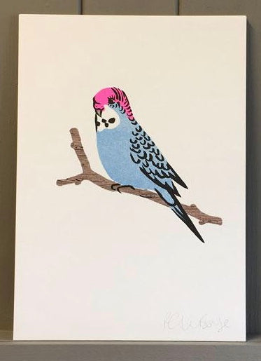 Blue Budgie Print