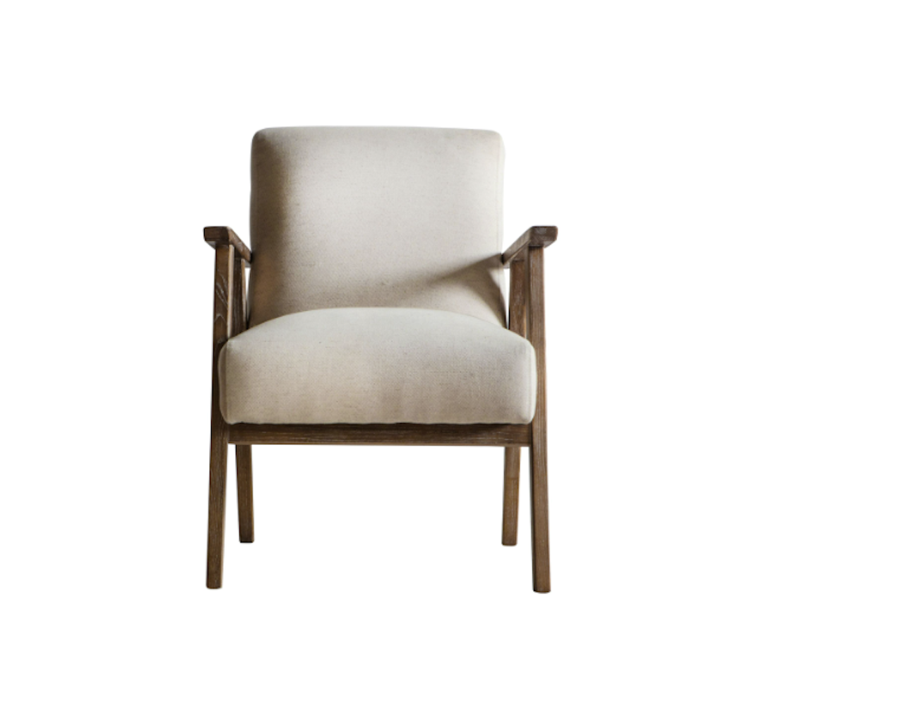 The Forest & Co. Natural Linen And Teak Armchair