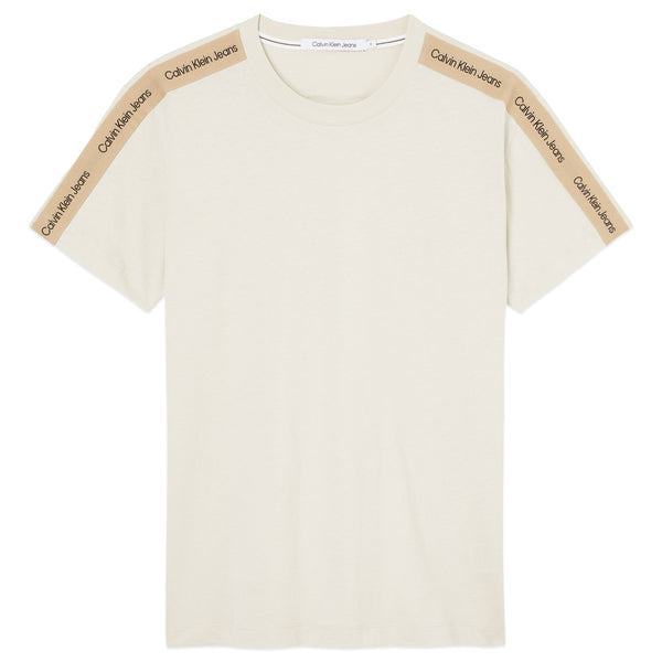Calvin Klein Contrast Tape T-shirt- Eggshell
