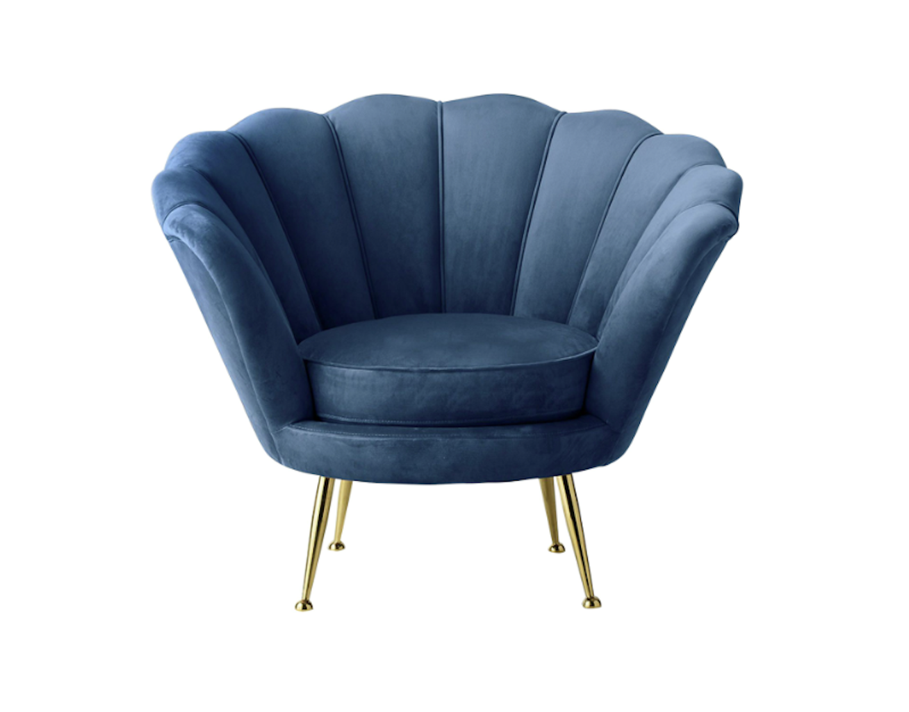 Blue Velvet Oyster Chair