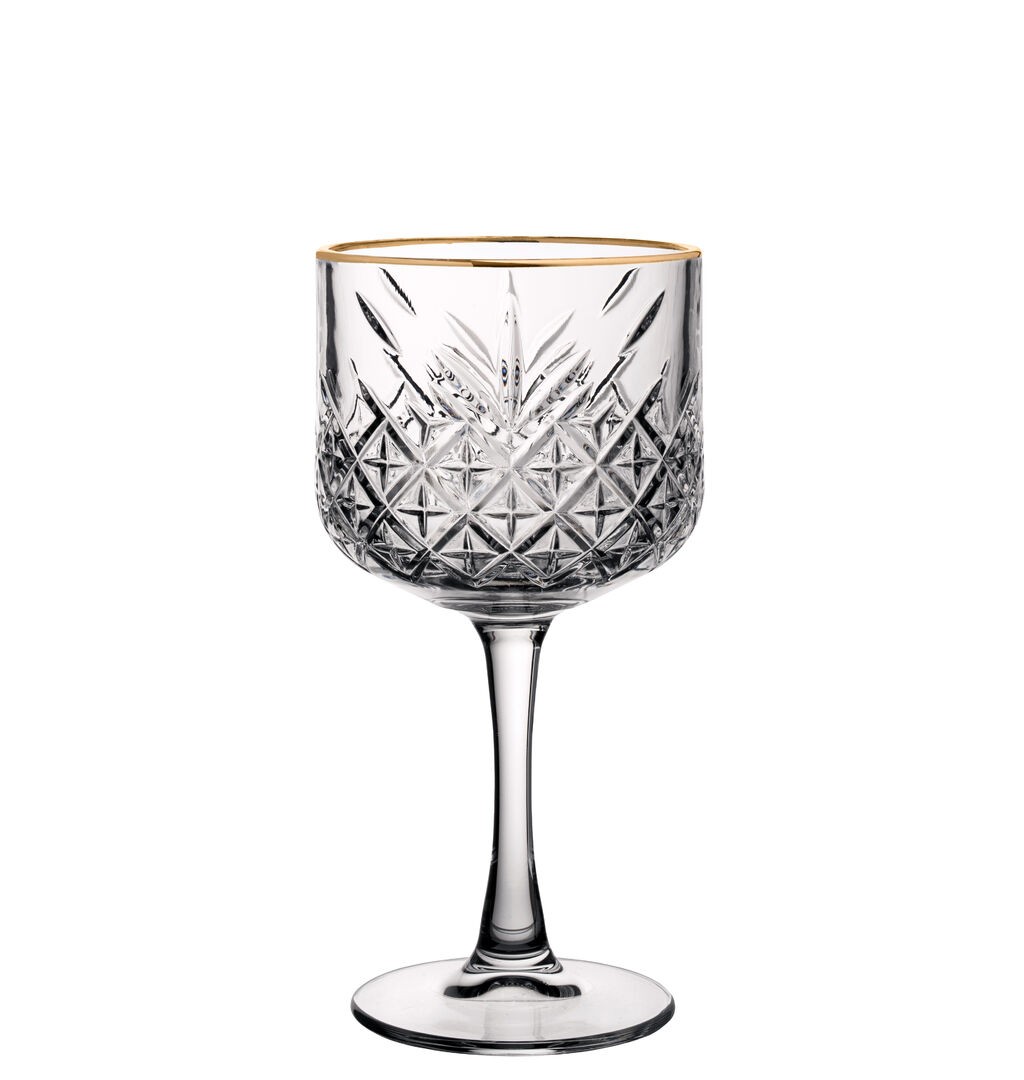Set of Two Gold Rimmed Cocktail Glasses