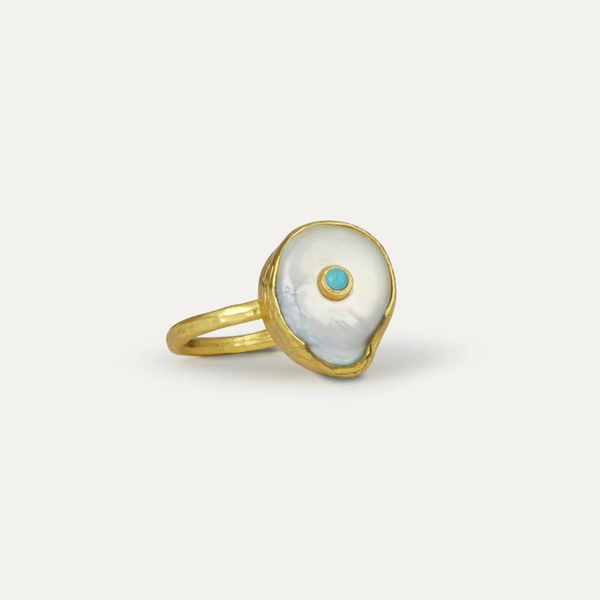 Amalfi Pearl Cocktail Ring | Gold Plated