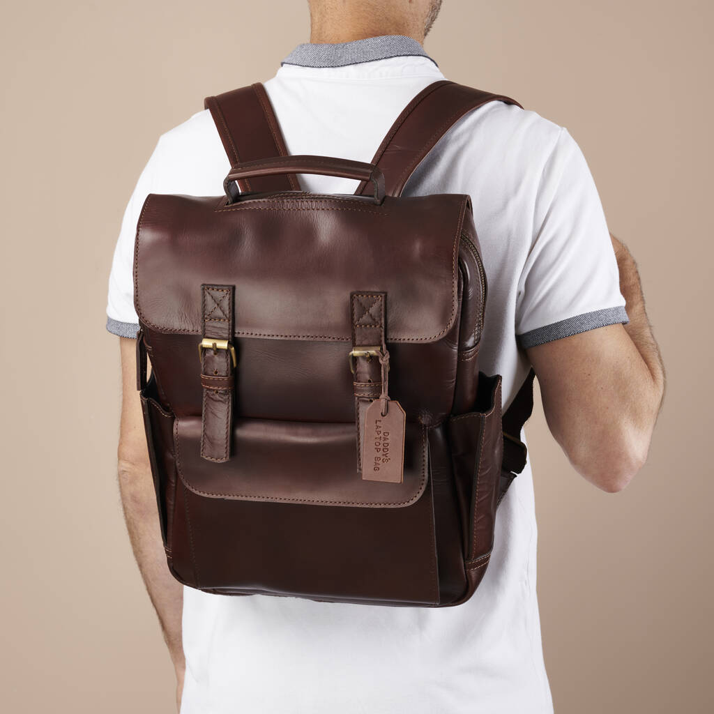 Hydestyle Unisex Leather Laptop Backpack