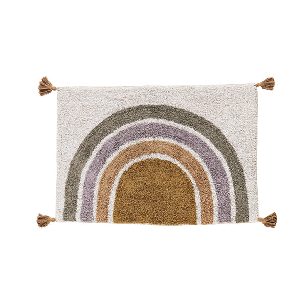 Madam Stoltz Tufted Muted Rainbow Bath Mat