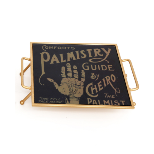 Temerity Jones Small Glass Topped Black & Gold Palmistry Tray