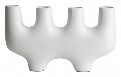 Nordal White Wave Four Candle Holder
