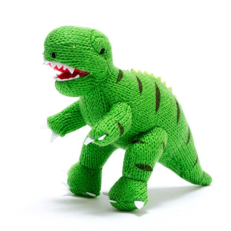 Best Years T- Rex Knitted Dinosaur Rattle Green