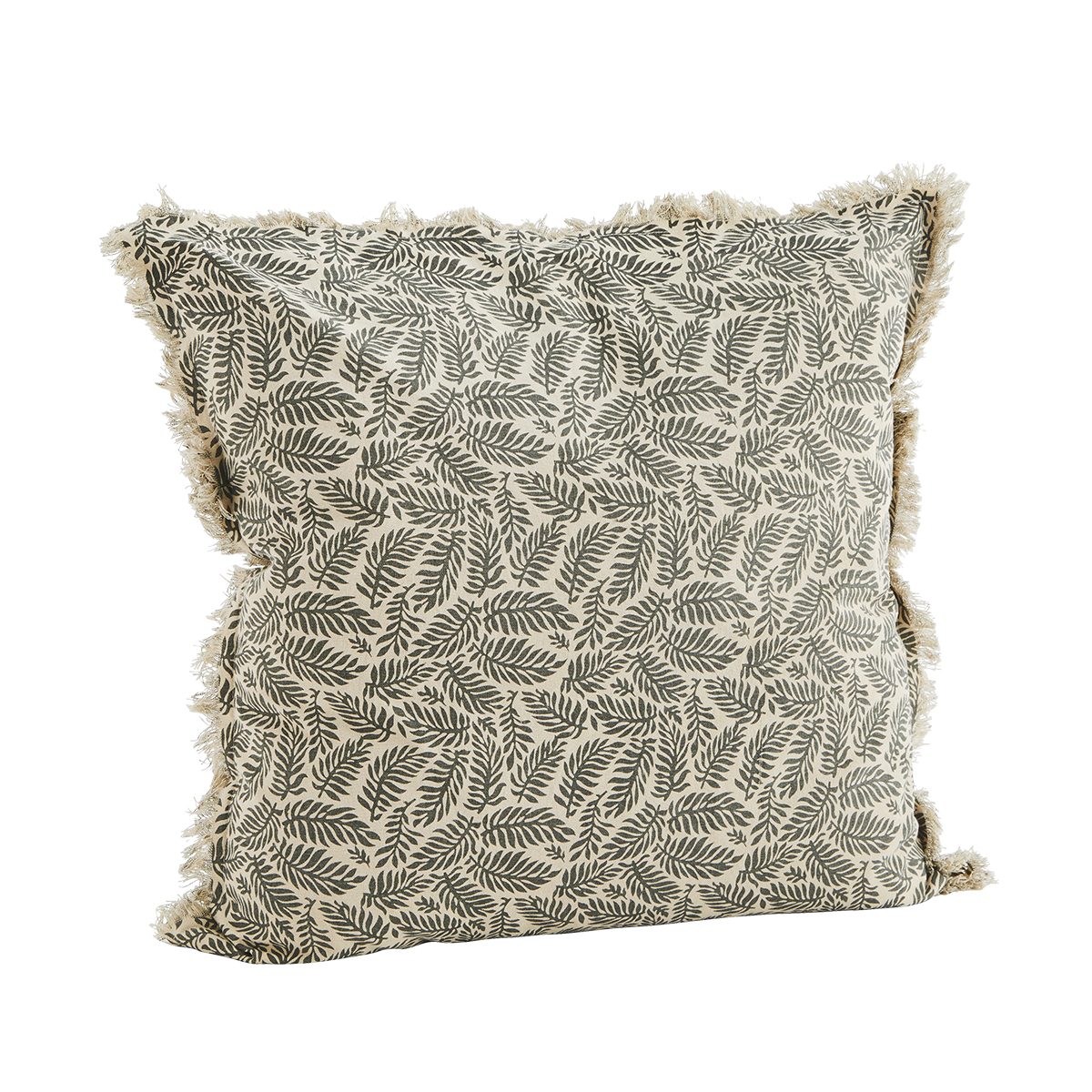 Madam Stoltz Printed Cushion Cover Beige Sage