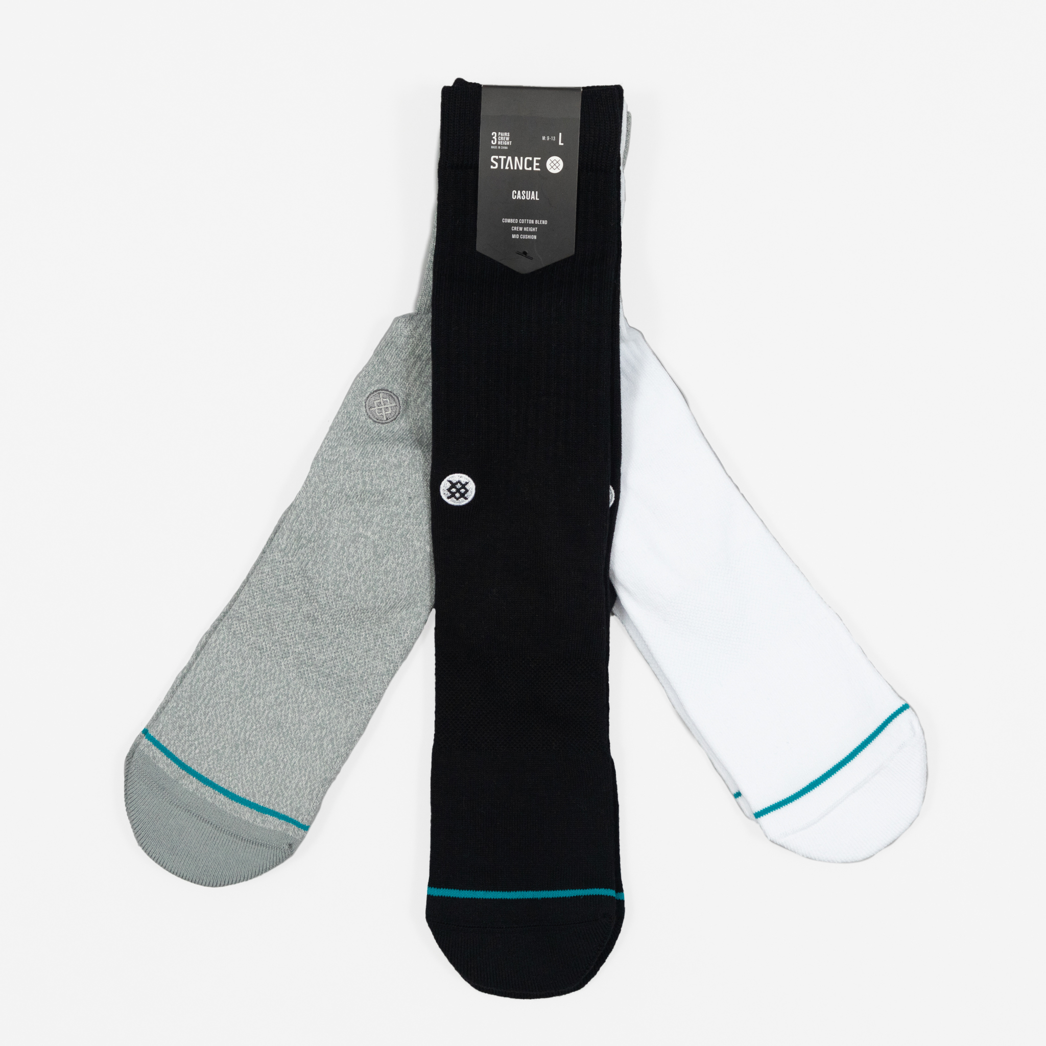 Stance 3 Pack Icon Classic Crew Socks in Multi Pack