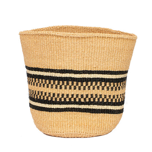 Sisal Basket 'Black Cream & Tan Track' No.291