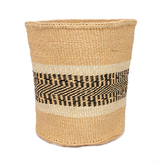 Sisal Basket 'Cream Tan & Black Track' No.289