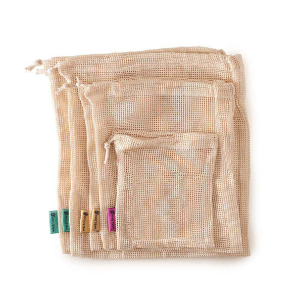 Reusable Mesh Produce Bags - Organic Cotton - Set Of 5