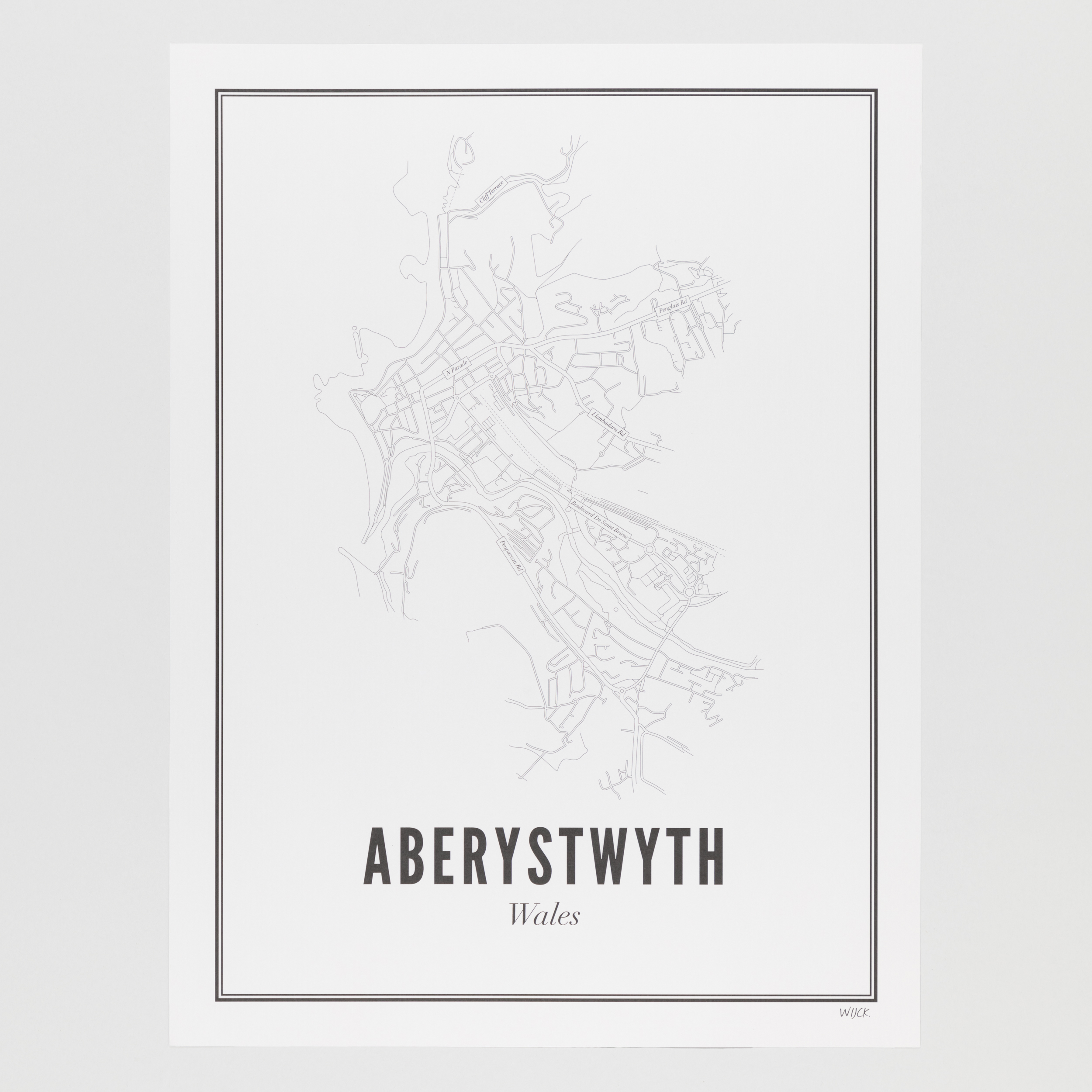 WIJCK. Aberystwyth Map Poster Print (50 x 70 cm)