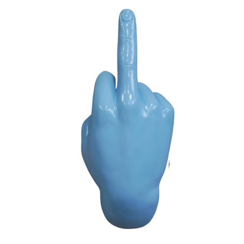 &Quirky Blue Middle Finger Hand Wall Decoration