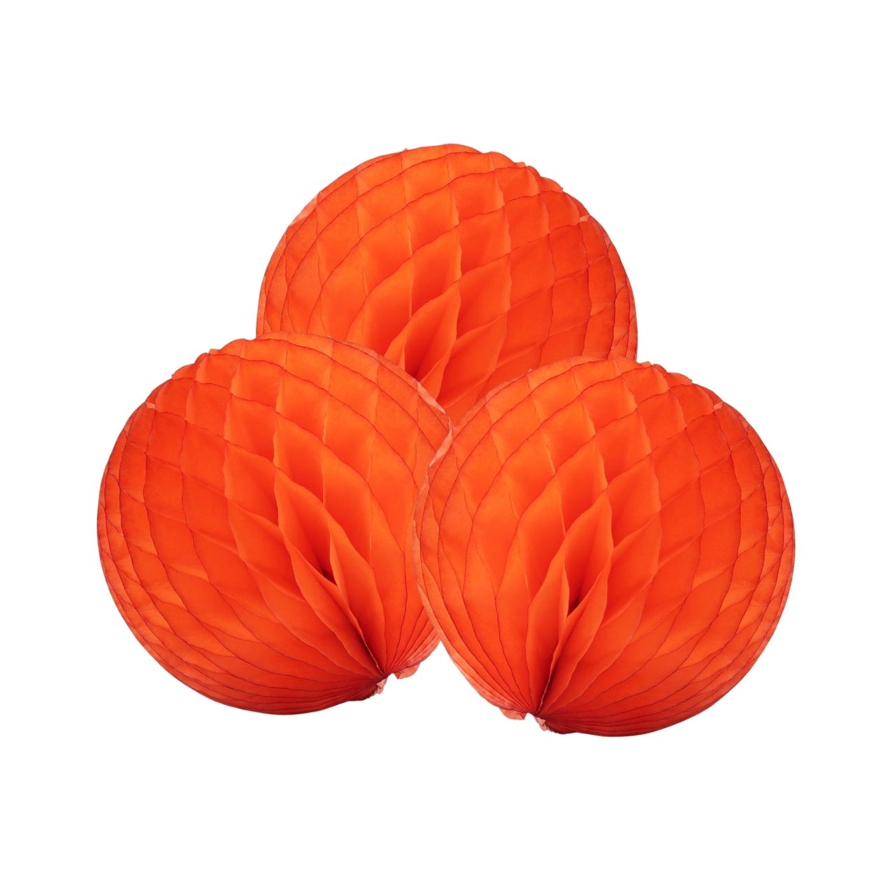 Paper Dreams Orange Honeycomb Paper Balls - 25cm Diameter - set of 3