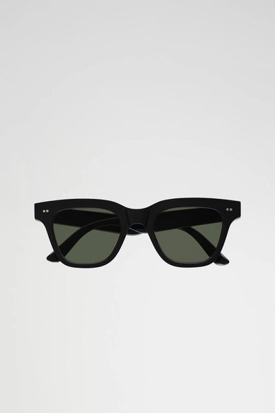 Eyewear - Ellis Black Sunglasses - Green Solid Lens