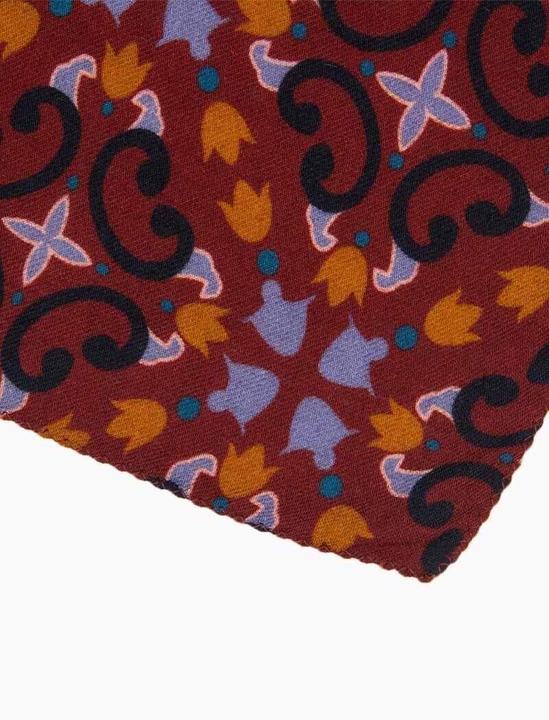 Burgundy Wool and Silk Sicilian Mosaic Bandana SH8402