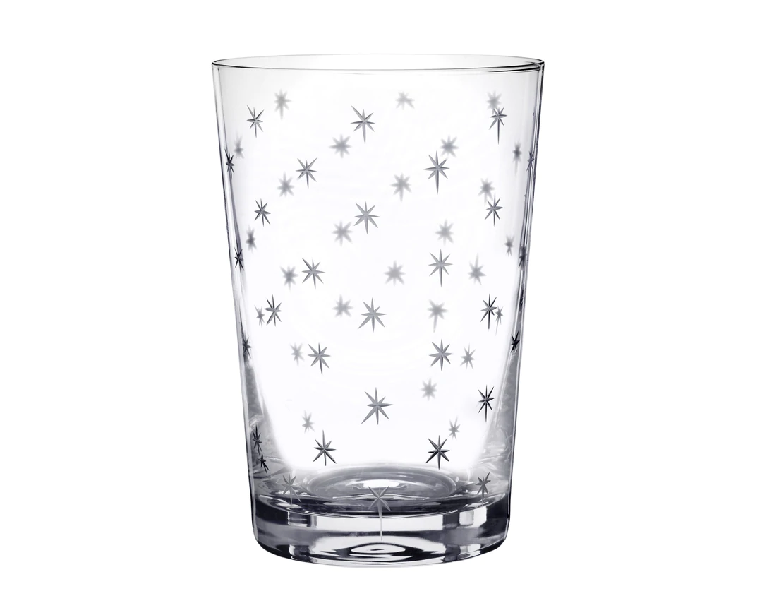 The Vintage List Etched Star Glass Tumbler - Box of 6