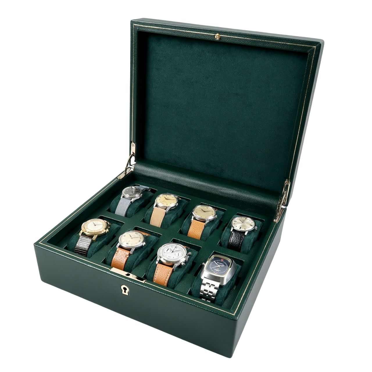 Wolf Racing Green 8-Piece Watch Box