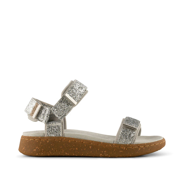 Woden Line Glitter Sandals Silver Recycled Sustainable