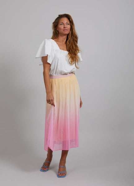 COSTER COPENHAGEN Dip Dyed Pleated Maxi Skirt Orange in Pink Womens Clothing Skirts Maxi skirts 