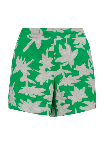 Coster Copenhagen Quilted Green Floral Shorts